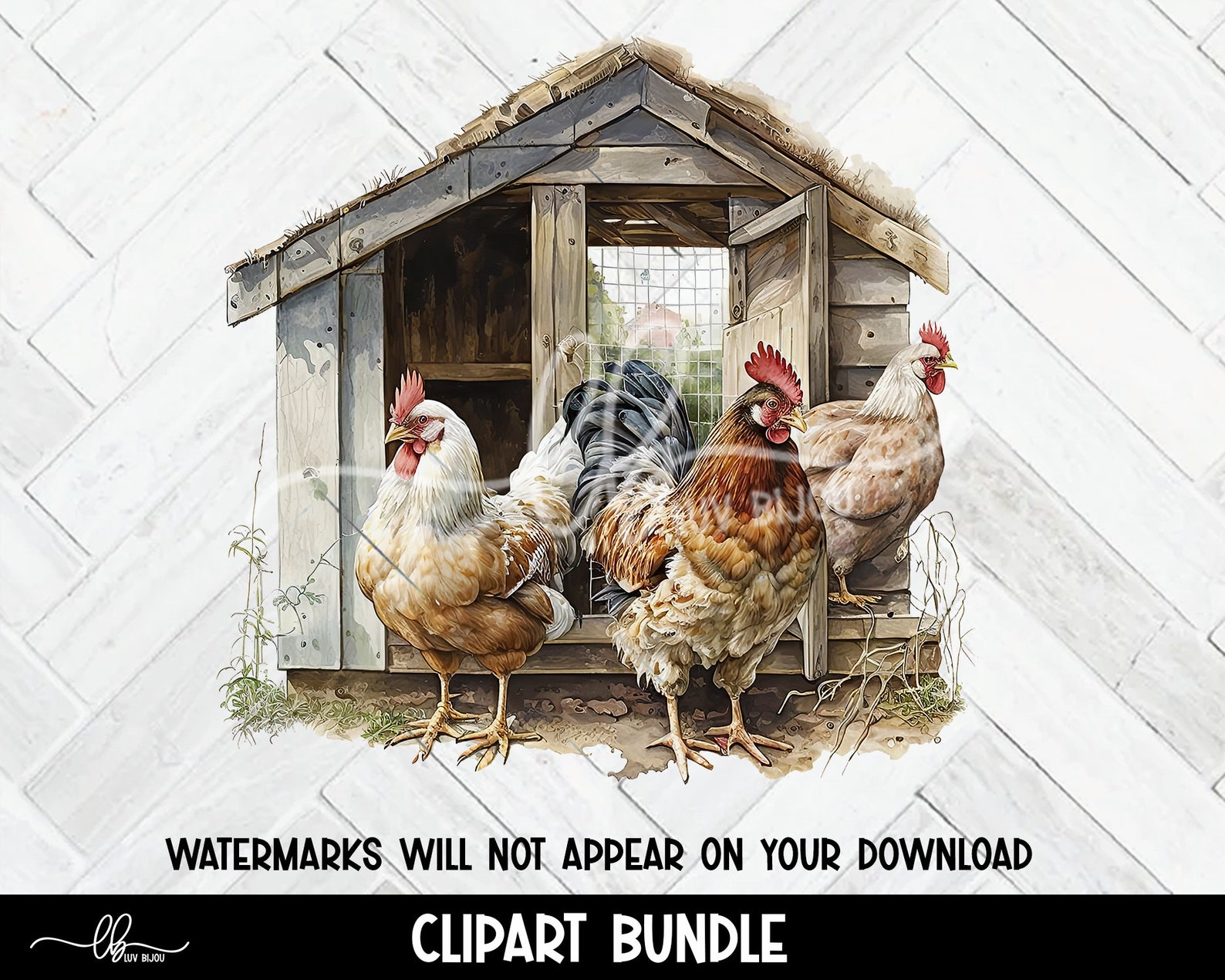 Chicken Watercolor Clipart Bundle: Farm Animal PNG Files (300 DPI) - Etsy