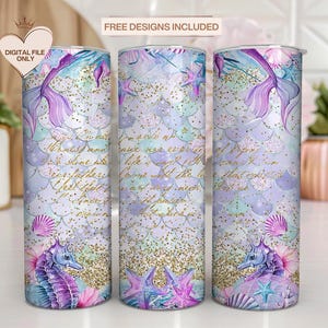 Mermaid Tumbler PNG, Sublimation Skinny Tumbler Mermaid Scales Tumbler Wrap, Cute Mermaid Tumbler Design, Tumbler Sublimation Designs