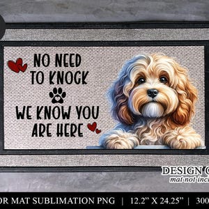 Felpudo de bienvenida Cavapoo PNG: Felpudo decorativo para amantes de los perros (descarga digital)