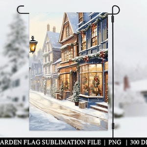 Sublimation Christmas Garden Flag Png, Xmas Porch Flag, Christmas Yard Flag Sublimation Design,  Printable Christmas Artwork