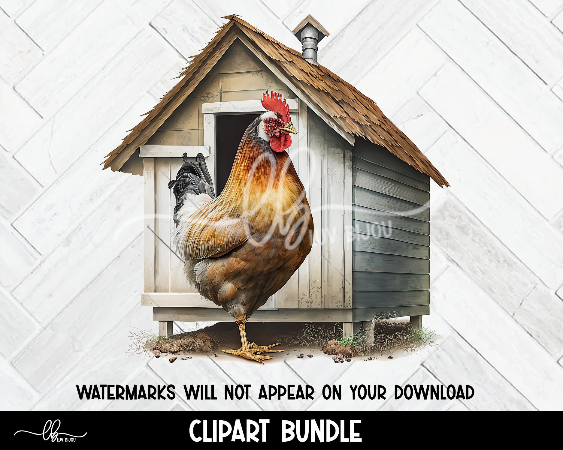 Chicken Watercolor Clipart Bundle: Farm Animal PNG Files (300 DPI) - Etsy