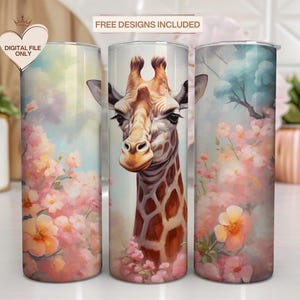 Giraffe 20 oz Skinny Tumbler Sublimation Design, Cute Giraffe Digital Download PNG, Instant Digital, Funny Giraffe Tumbler Wrap Sublimation