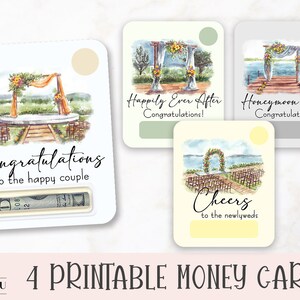 Lot de cartes de voeux de mariage, porte-cartes imprimables, fichiers PNG de conception d'impression puis de découpe, porte-cartes cadeau de mariage, cadeau en espèces pour jeunes mariés