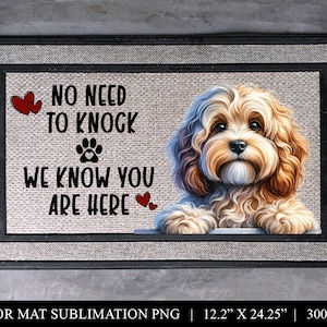 Cavapoo välkomstmatta PNG: Dörrmatta för hundälskare (digital nedladdning)