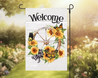 BreezeArt Gartenflagge Sonnenblume & Schmetterling – Premium Fahne 31,8x45,7 Cm Für Herbst/Winter