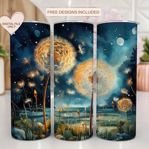 Just Breathe Dandelion 20Oz Tumbler Design, Just Breathe Tumbler Personalized, Dandelion Tumbler Wrap Sublimation Designs, Commercial Use
