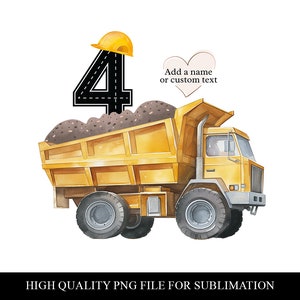 4th Birthday Construction PNG, Construction PNG, Fourth Birthday PNG, Under Construction, Number 4, Birthday Boy Sublimation Design
