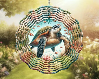 Sea Turtle Wind Spinner: strandsublimatieontwerp (PNG-download)