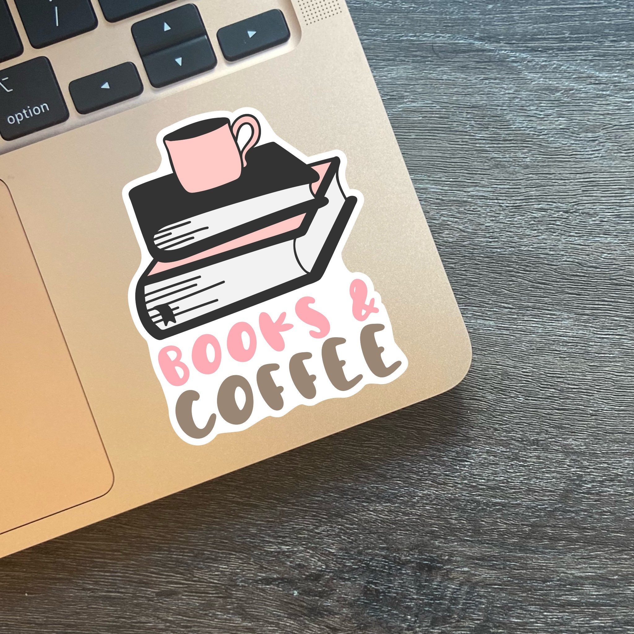 Books and Coffee Vinyl Sticker Books Sticker Coffee Etsy UK
