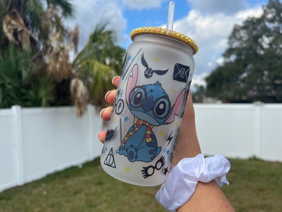 Cute Magic Stitch 16 Oz Frosted Beer Can Glass Cup Stitch -  in 2023