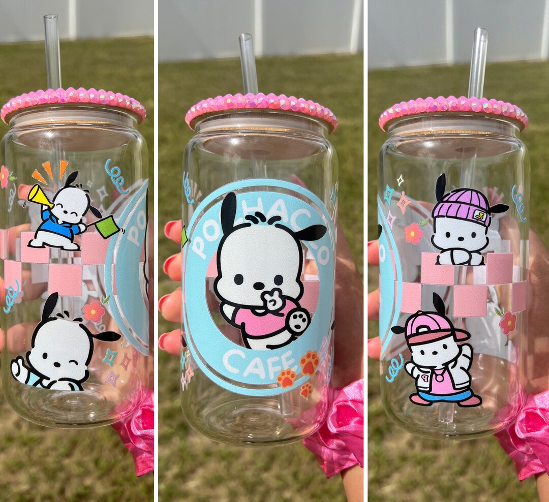 Cute Kawaii Dog Pochac 16 Fl Oz Clear Beer Can Glass Cup Etsy