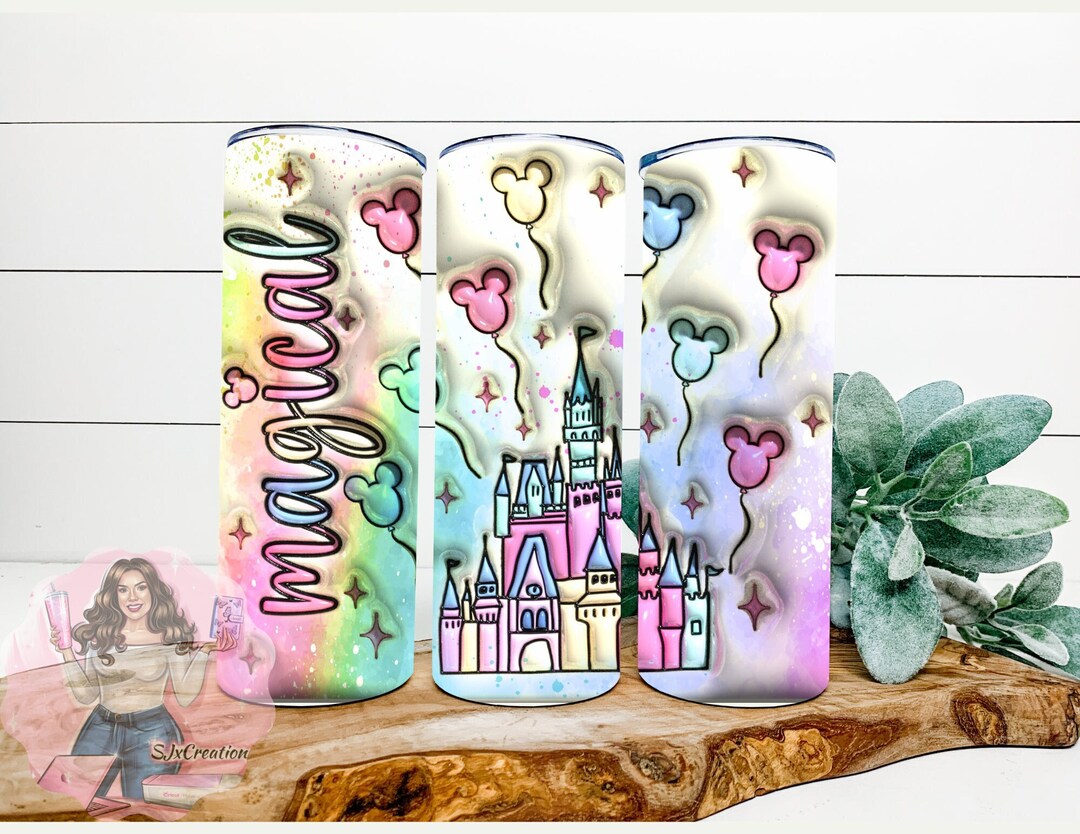 Magical Castle Disney Inspired 20 Fl Oz Metal Skinny Tumbler With Straw