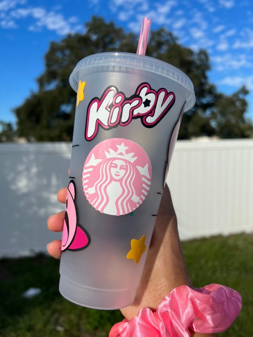 Kawaii Pink Gaming Kirby Character Personalized Starbucks Cold Cup, Cute  Anime Cups, Personalized Gifts, Gamer Girl Cups, Y2K 