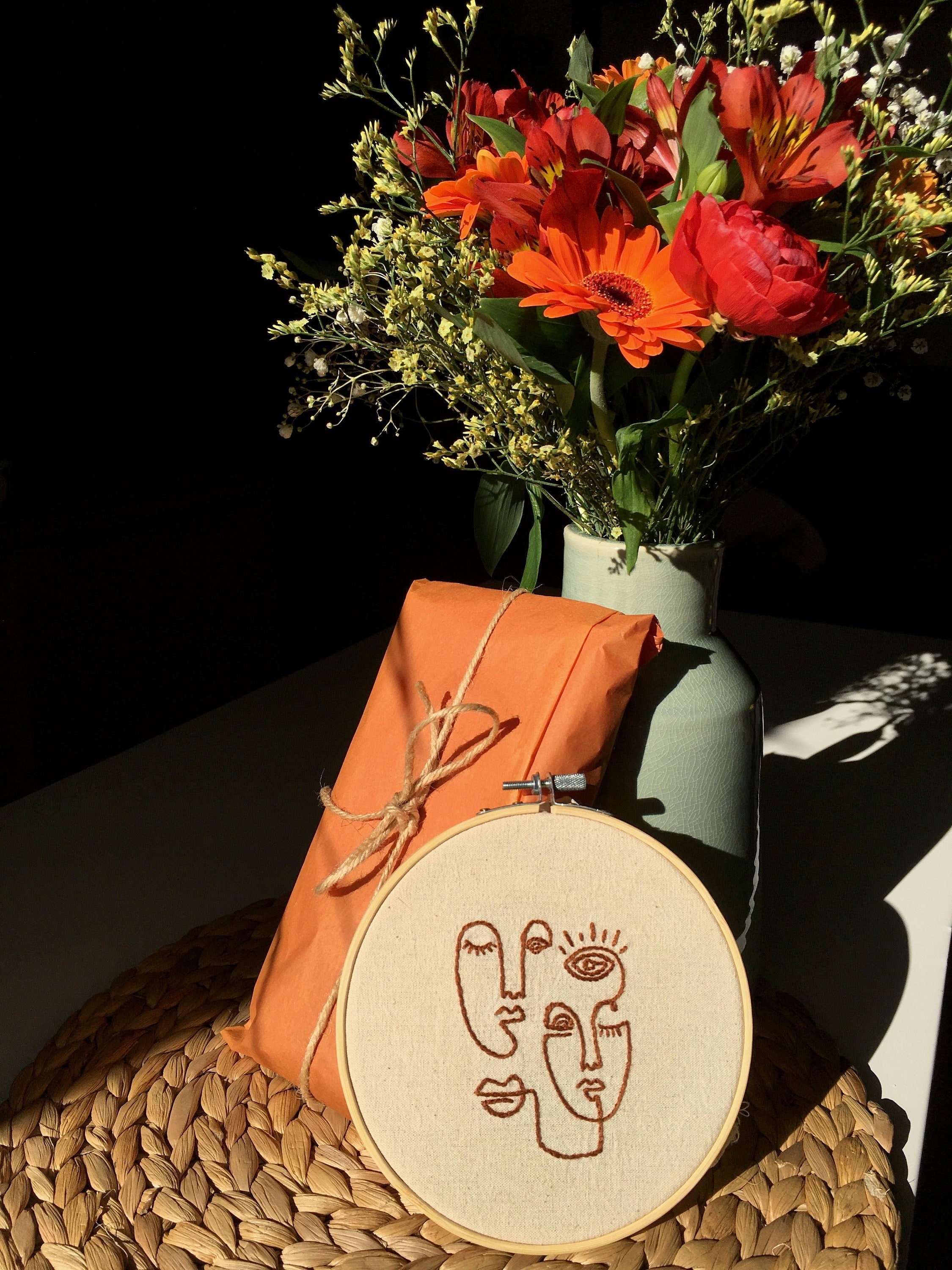 Tambour Décoration Brodé Main - Reproduction Picasso