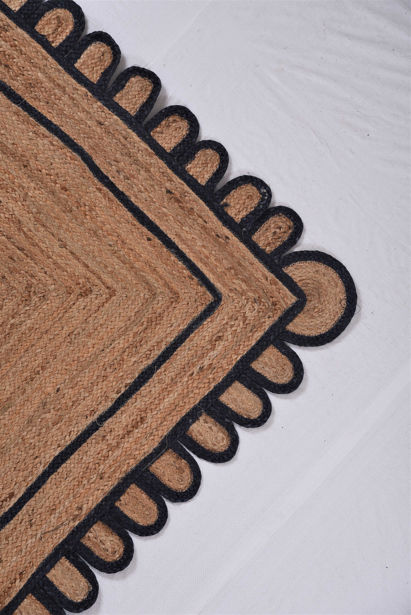 Scalloped Jute Rug Multipal Border Jute Rugs Handmade Rugs Etsy