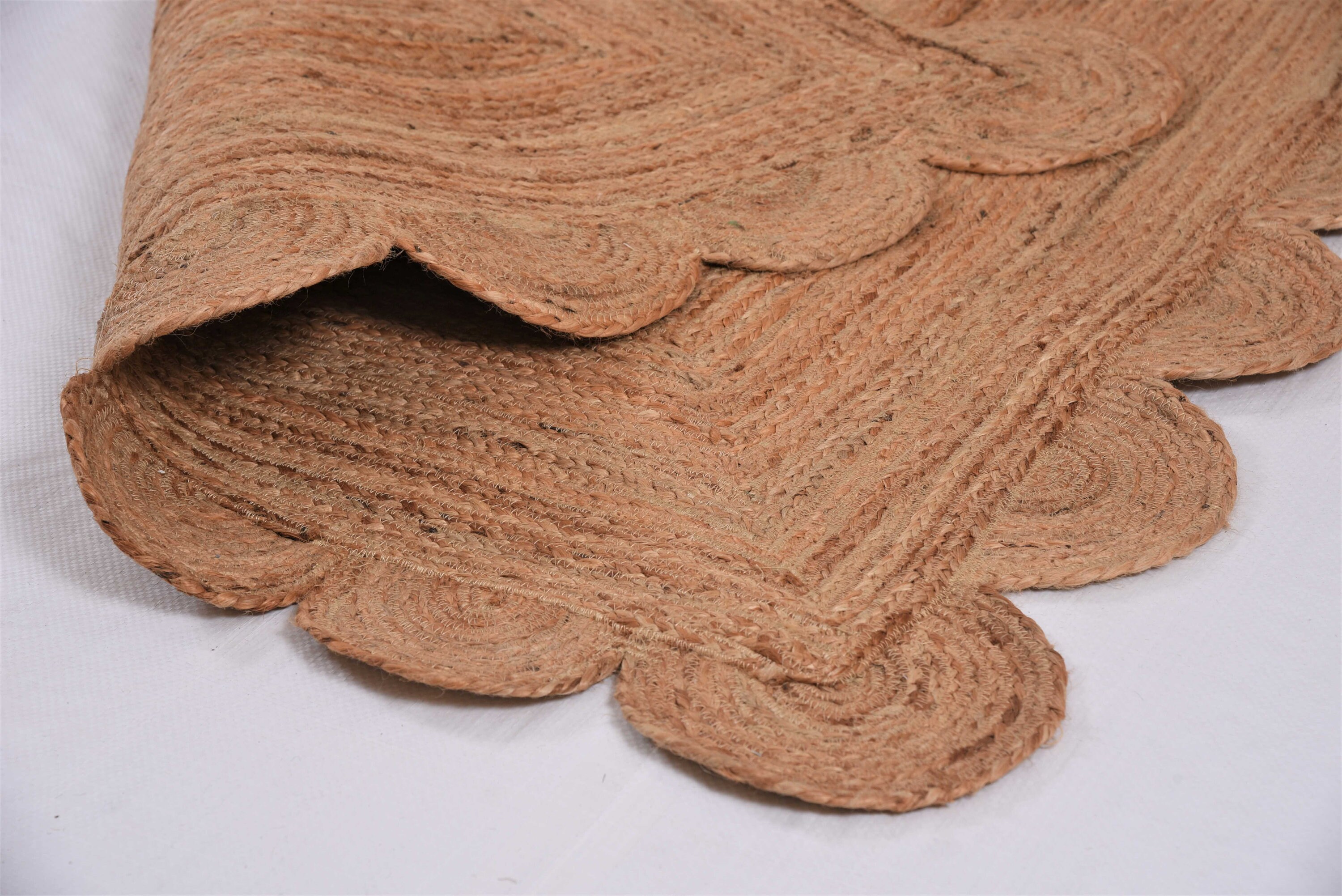 Natural Scalloped Jute Rug Scallop Pattern Rug Natural Jute Etsy UK