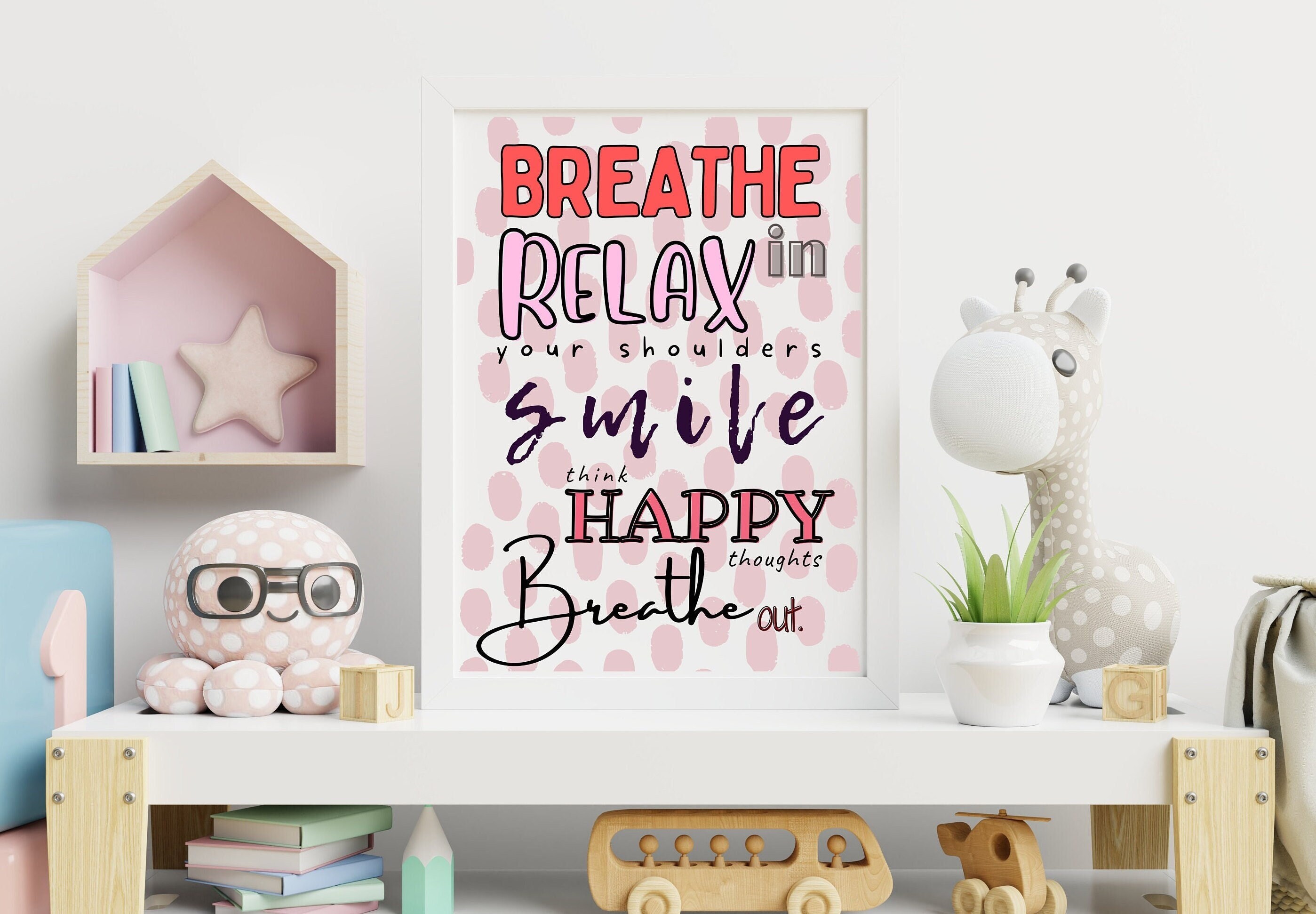 Mindfulness Relaxation Poster for Children's Bedroom and Etsy UK