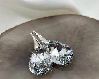 Comet Argent Light Earrings, Swarovski Crystal Pear Drop Earrings, Elegant Wedding Jewelry, Bridesmaid Gift, Gift For Her