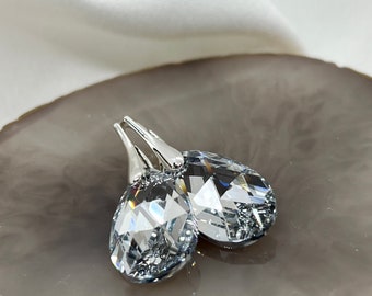 Pendientes de luz Comet Argent, pendientes de gota de pera de cristal Swarovski, joyería de boda elegante, regalo de dama de honor, regalo para ella