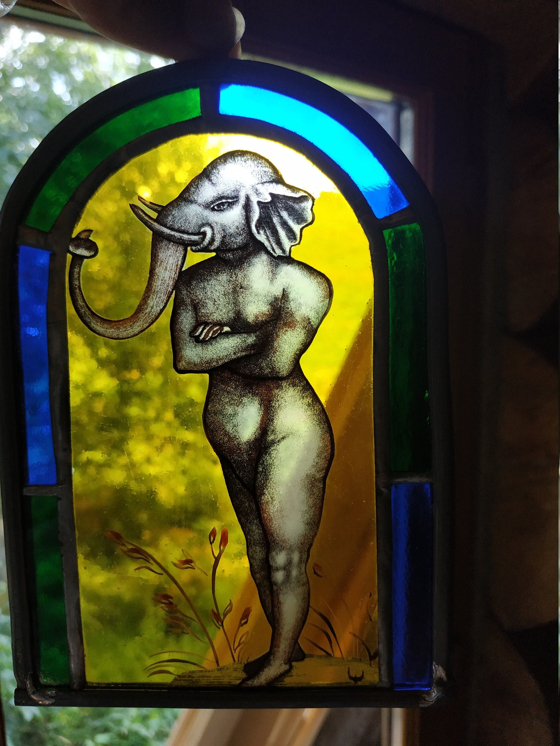 Vitrail Homme-Eléphant Fortunio Liceti