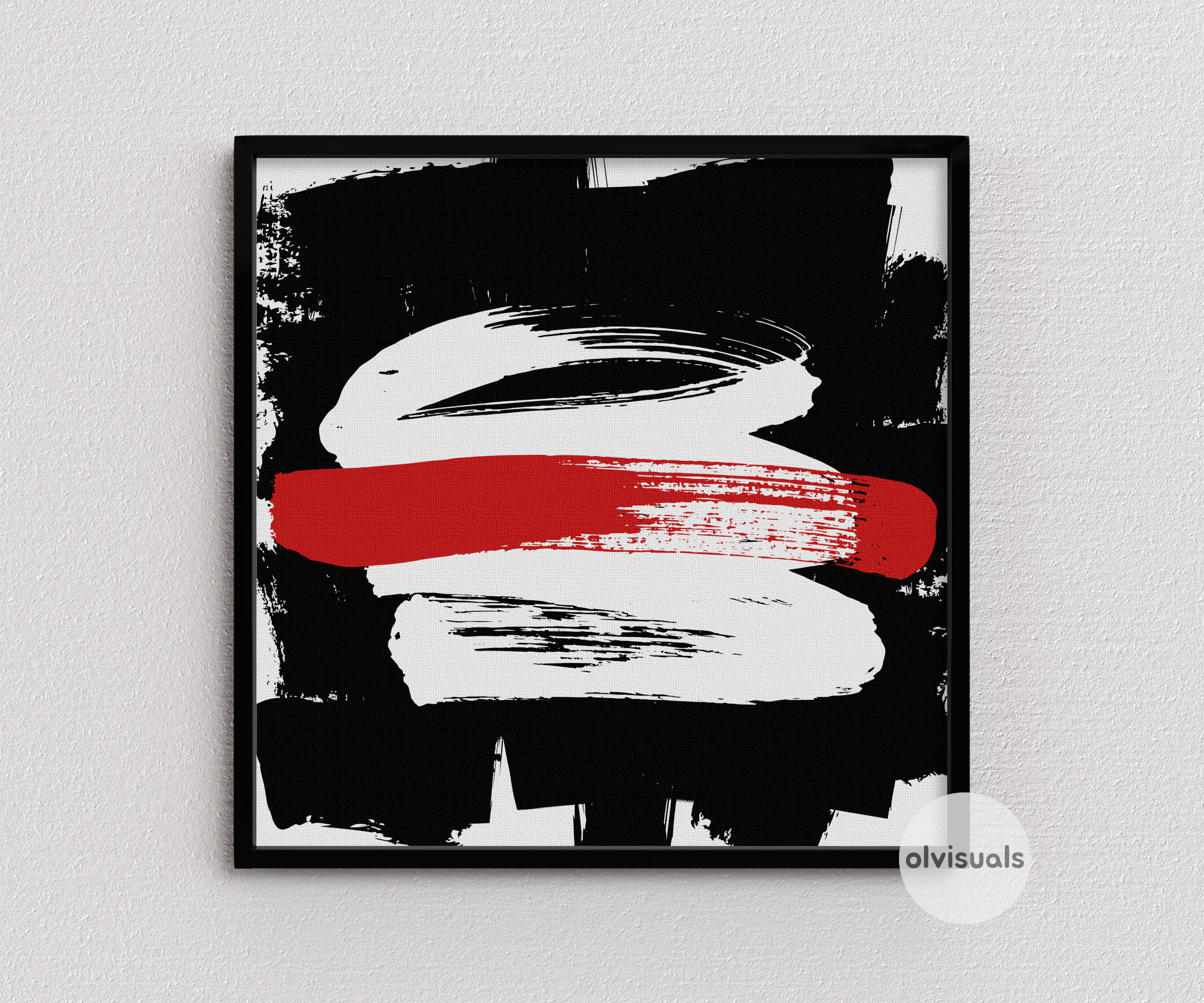 Black Red Wall Art Square Wall Art Abstract Art Prints Etsy