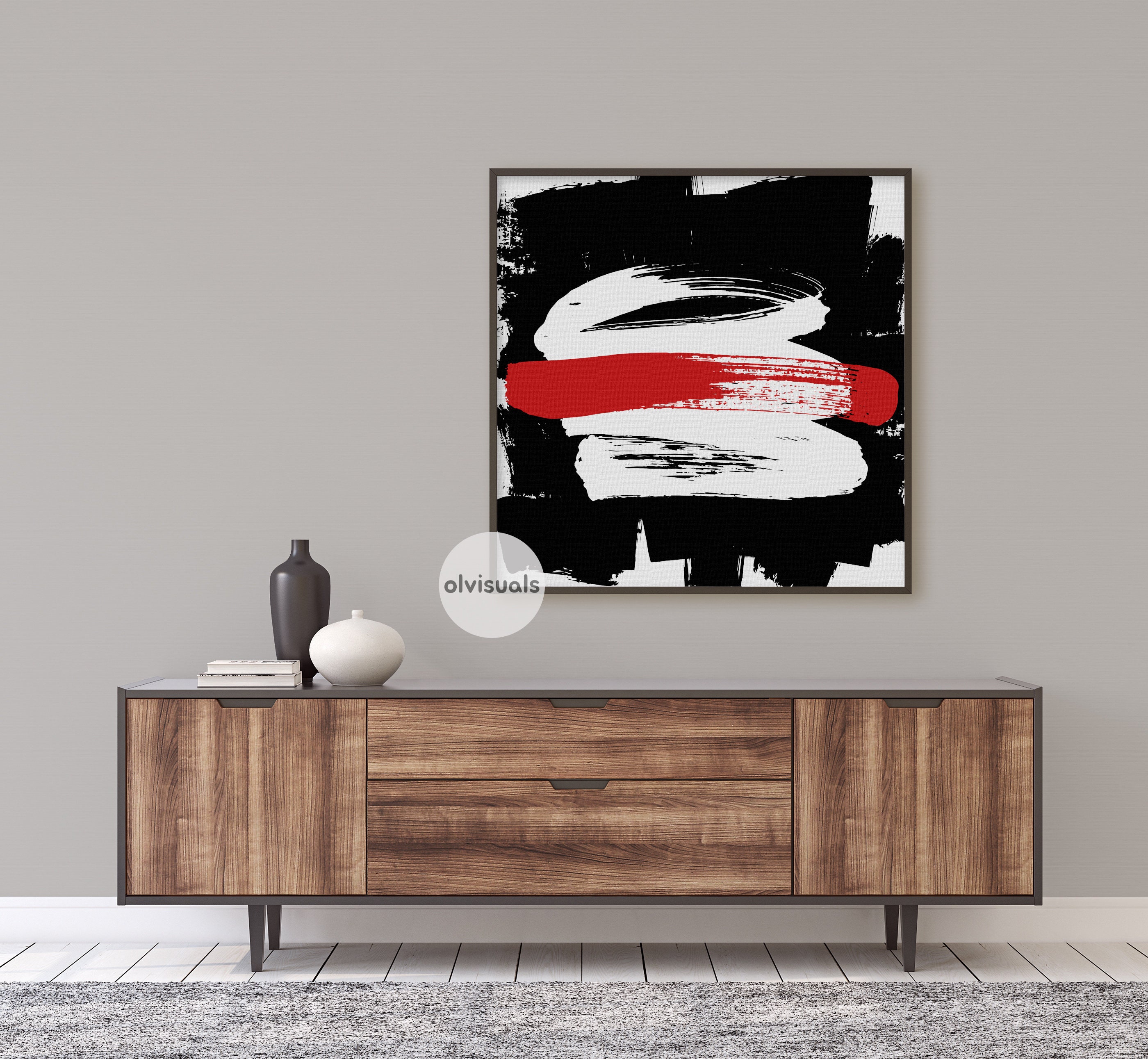 Black Red Wall Art Square Wall Art Abstract Art Prints Etsy