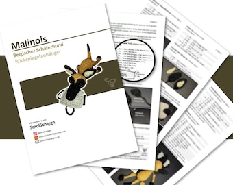 Malinois German Shepherd crochet pattern - with and without bite cushion - key chain, rearview mirror pendant, decoration