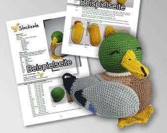 Crochet pattern for a mallard duck with a rotating head [GER/ENG]