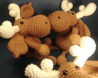 Cuddly thick crocheted moose