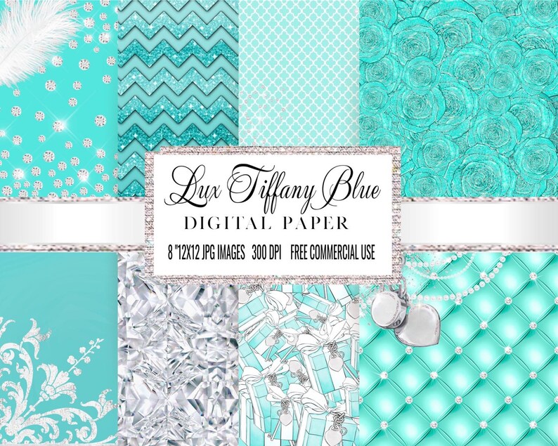 Lux Tiffany Blue Digital Paper Art Print Png Planner - Etsy Canada