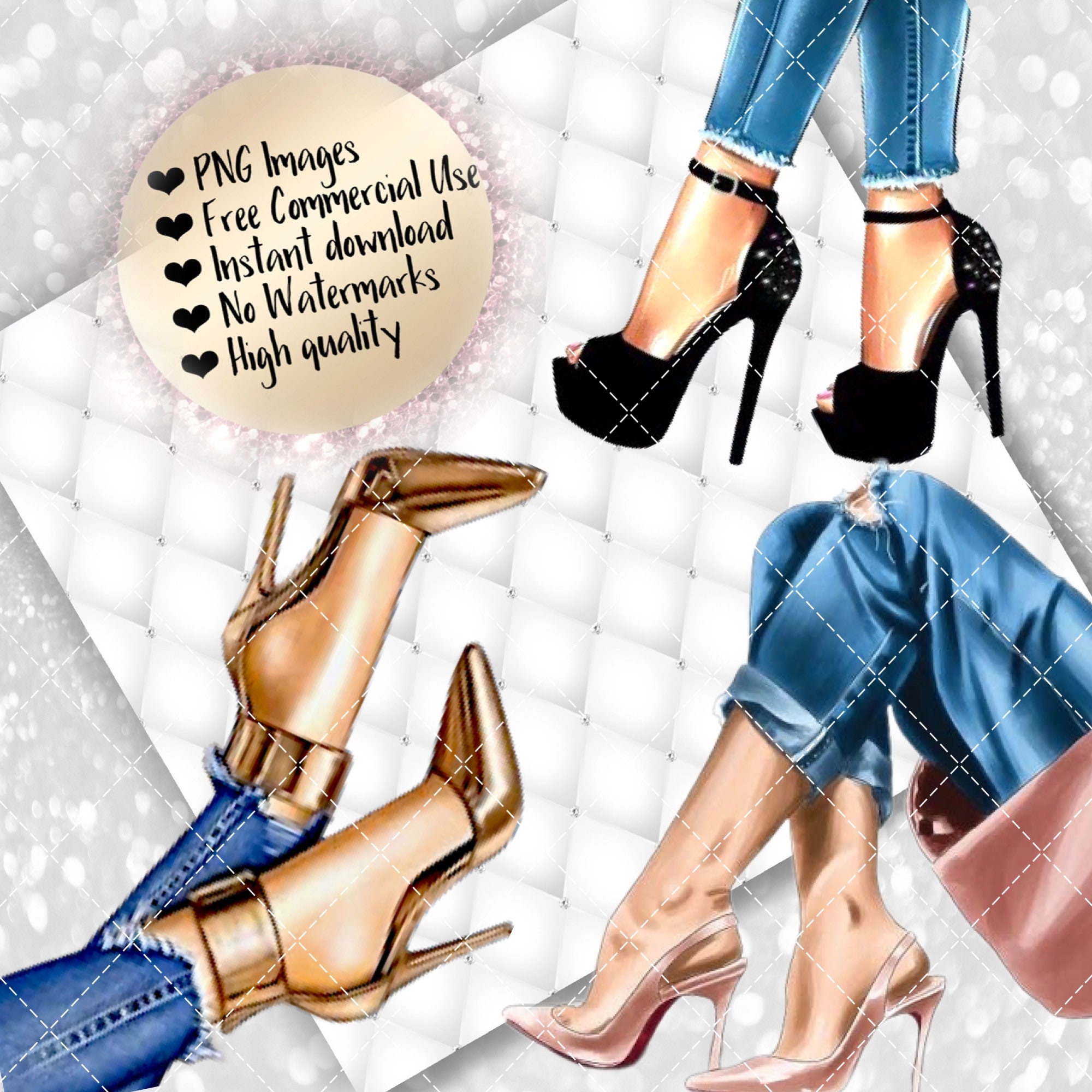 Glam Legs High Heels Clipart 2nd Edition - Etsy