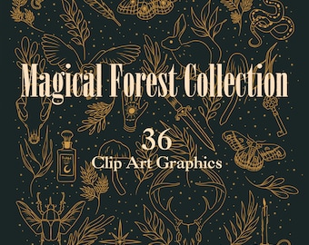 Magical Forest Collection - 36 Clip Art Images / Illustrations