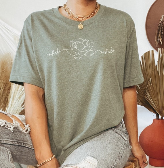 Inhale Exhale Shirt Breathe Shirt Zen Shirt Lotus Shirt Meditation Shirt Namaste Shirt Yoga Shirt Mindful Shirt Mystical Shirt Boho Tshirt