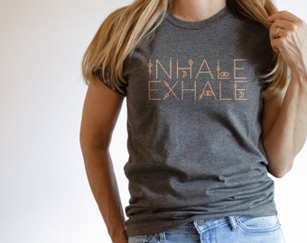 Inhale Exhale Shirt Breathe Shirt Zen Shirt Lotus Shirt Meditation Shirt Namaste Shirt Yoga Shirt Mindful Shirt Mystical Shirt Boho Tshirt
