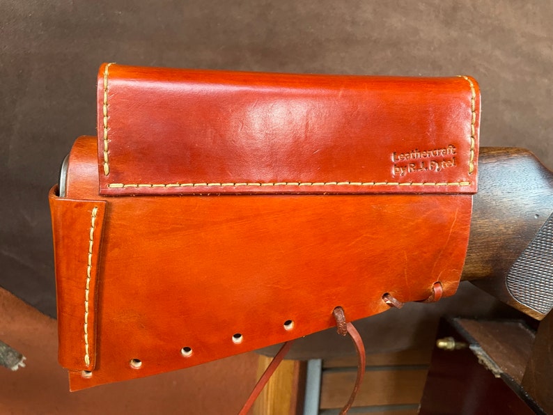 Custom Leather Rifle Stock Cover With Cheek Riser for Shiloh Etsy