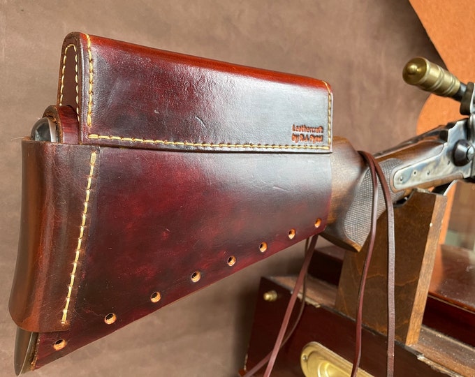 Custom Leather Rifle Stock Cover With Cheek Riser for Shiloh 1874
