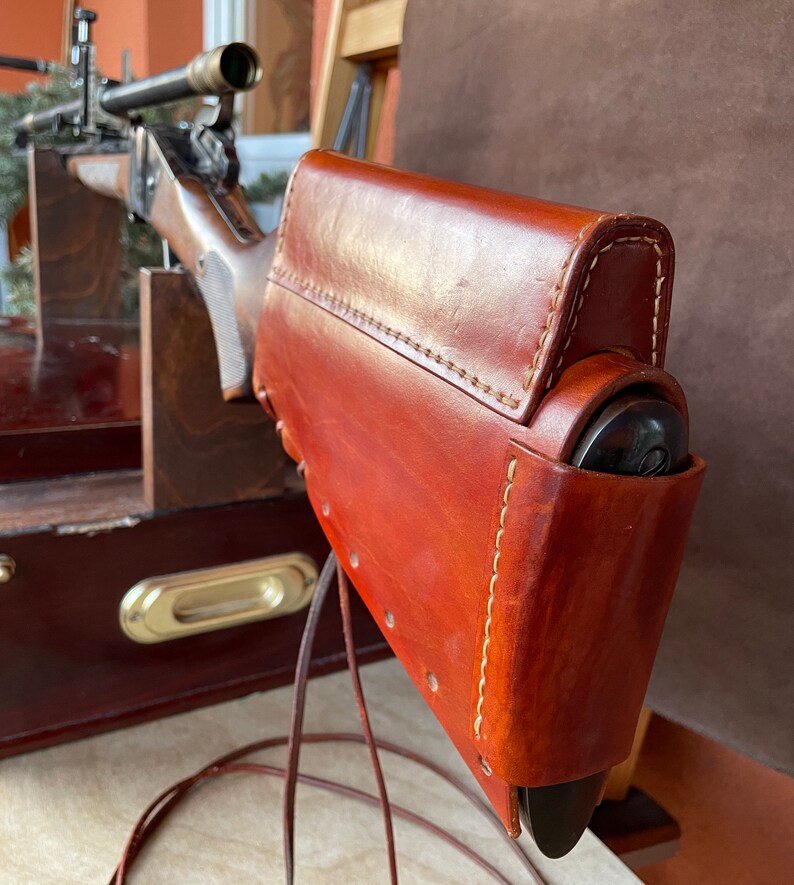 Custom Leather Rifle Stock Cover With Cheek Riser for Shiloh Etsy