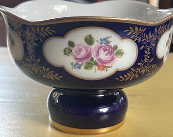 Vintage Reichenbach Echt Kobalt Germany Cobalt Blue & Gold Oval