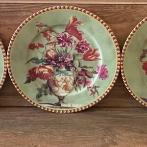 I. Godinger 1855 Email de Limoges Decore L Marino Floral Design set of Five