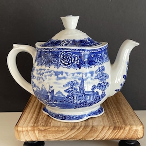 Vintage Arabia Landscape Pattern Blue and White Transferware by Arabia of Finland