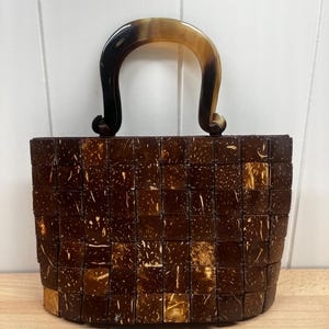 Vintage Coconut Shell with Tortoise Handle