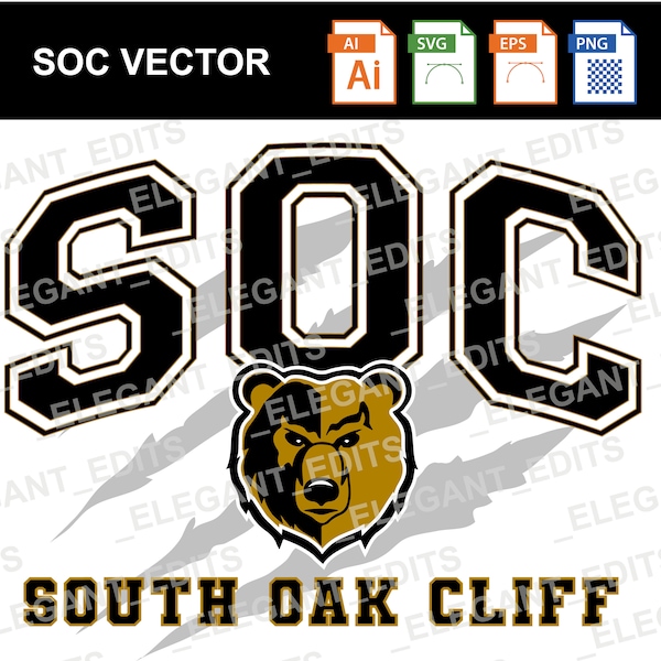 SOC South Oak Cliff High School SVG For Sublimation Printing