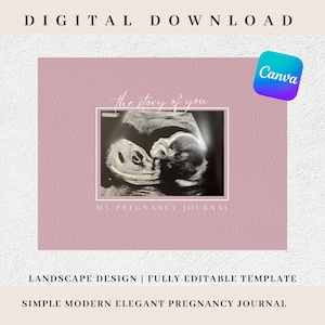 Pregnancy Journal (GIRL) Digital Photo Book Template (Canva)