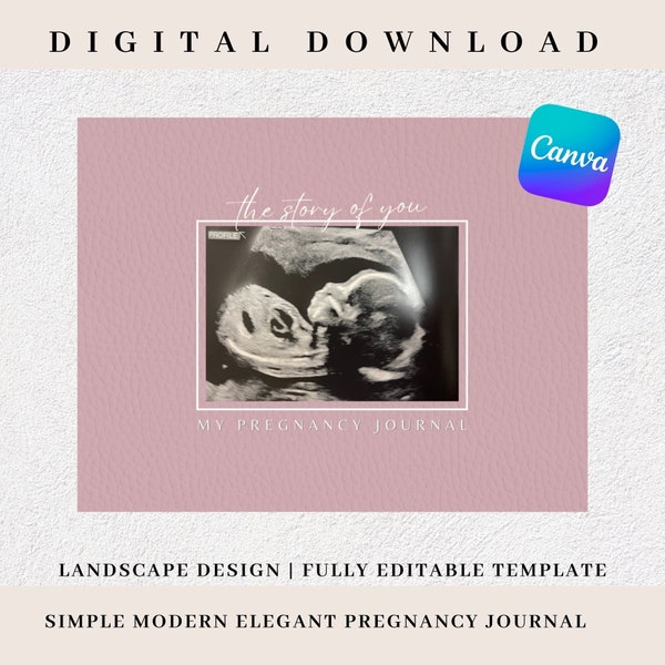 Pregnancy Journal (GIRL) Digital Photo Book Template (Canva)