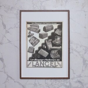 French Original vintage advertisement Lancel 1928. Rare and authentic. Vintage and chic wallart. Frameless