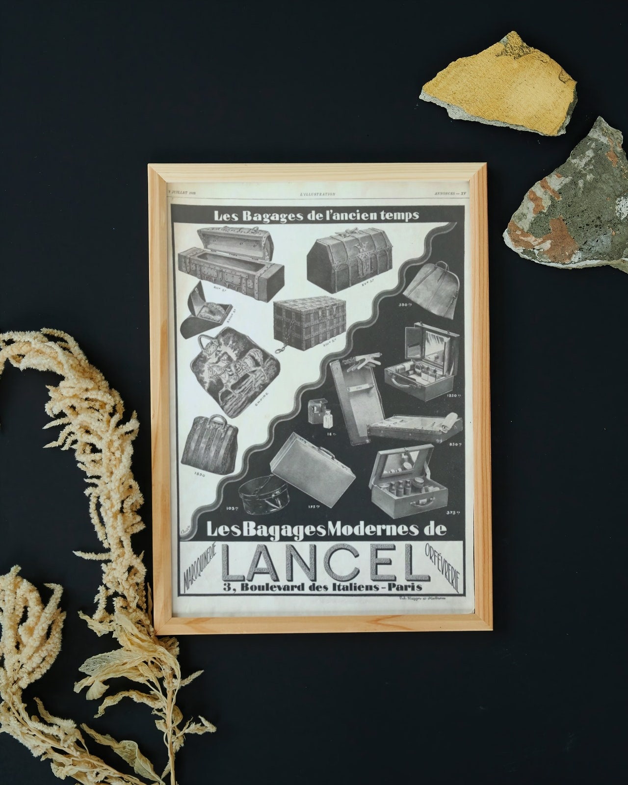 French Original Vintage Advertisement Lancel 1928. Rare and