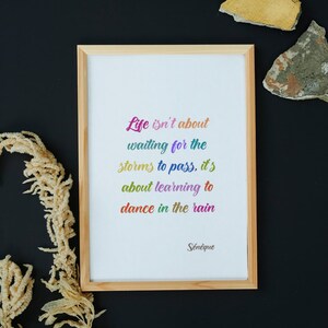 affiche imprimée citation Sénèque.  décoration murale zen, yoga méditation. idee cadeau fête, anniversaire, noël. Cadre NON INCLUS