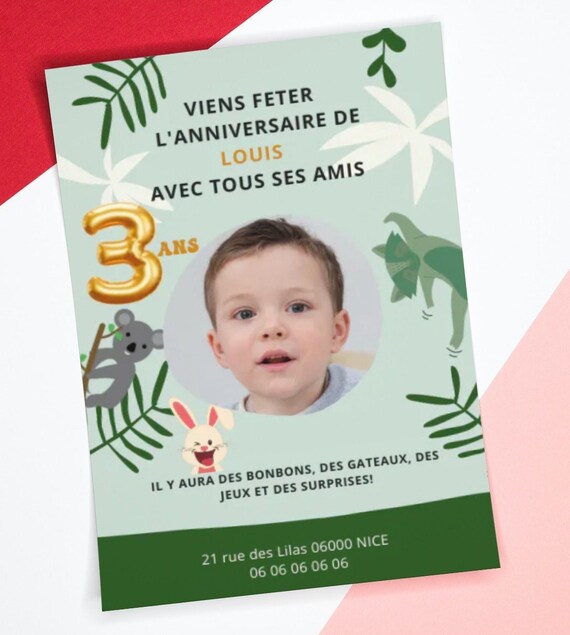 Carte D'invitation Anniversaire Enfant Kermesse ubicaciondepersonas