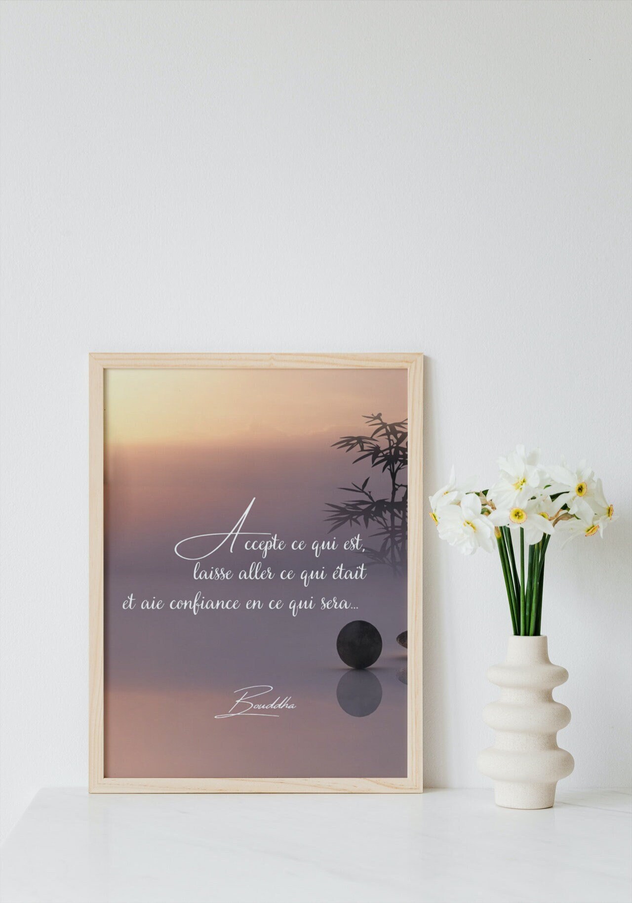 Poster Citation Bouddha Art Mural Thème Méditation Zen Yoga Sagesse