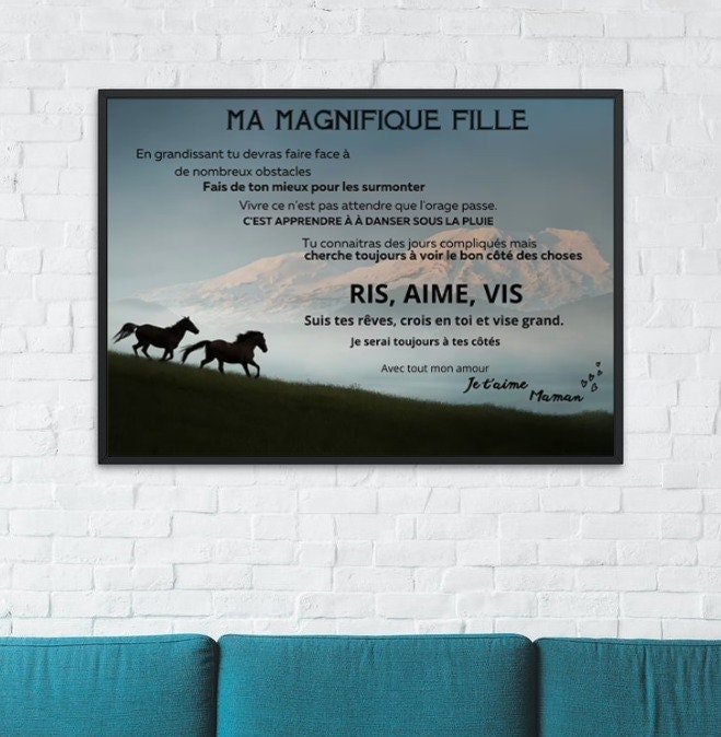 Affiche Ma Fille Cadeau Maman A Sa Jeune Fille